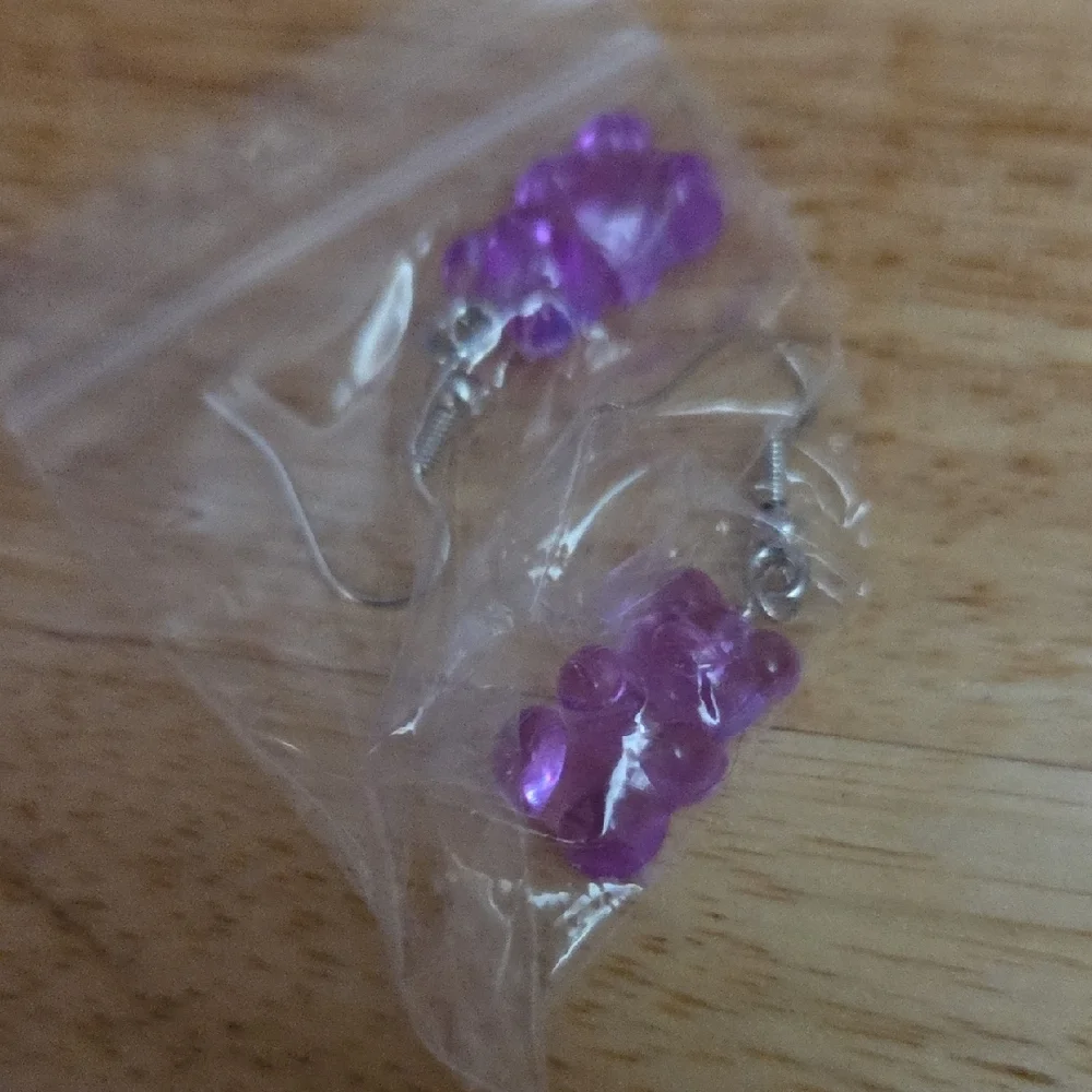 Earrings,Purple and Pink Flower Set